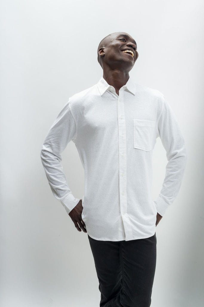 Logan | Men's Anti-Stain Linen Cotton Long Sleeve Button-Up Shirt